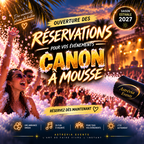 Réservations soirée mousse 2027 - Astrévia Events
